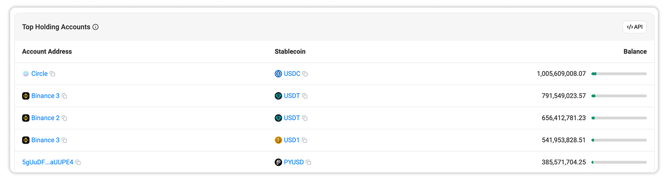 Top Holding Accounts
