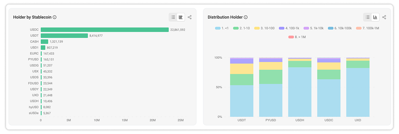 Holder by Stablecoin and Holder Distribution